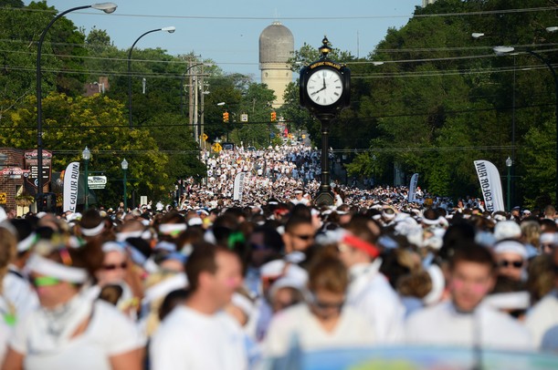 Thousands of runners line up for the start of the Ypsilanti Color Run 5K on Sunday morning. Melanie Maxwell I AnnArbor.com
